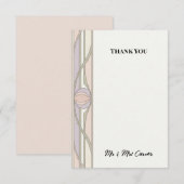 Rosa Art Deco Hochzeit Danke Karte (Vorne/Hinten)