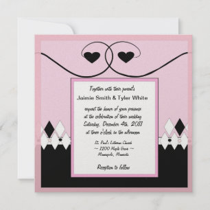 Rosa Art-Déco-Hochzeit Einladung