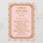 Rosa Art Deco Hochzeitsprogramme Programm (Vorderseite)