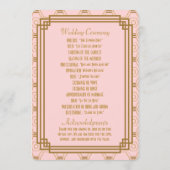 Rosa Art Deco Hochzeitsprogramme Programm (Rückseite)