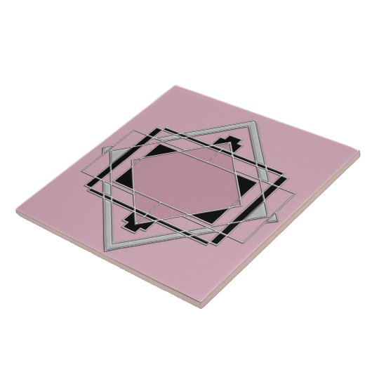 Rosa Art Deco Keramik Tile. Fliese (Seite)