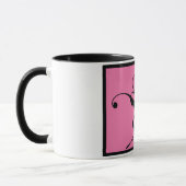 Rosa Art Deco Schwarz Geblüht Rose Tasse (Links)
