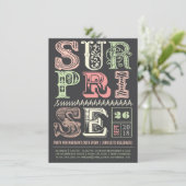 Rosa Art Deco Überraschung Party Erwachsene Geburt Einladung (Stehend Vorderseite)