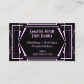 Rosa Art Deco Visitenkarte (Vorderseite)