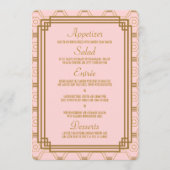 Rosa Art Deco Wedding Menü Menükarte (Vorderseite)