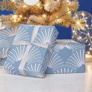 Rosa Art-Deko-Muster auf weißem Hintergrund Geschenkpapier