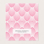 rosa Art-Geco Geometrisches Muster Visitenkarten (Außenseite Aufgefaltet)