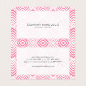 rosa Art-Geco Geometrisches Muster Visitenkarten (Innenseite Aufgefaltet)