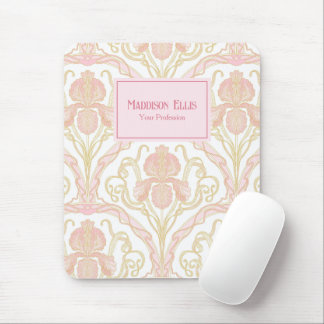 Rosa Art Nouveau Floral Feminine Geschäft Mousepad