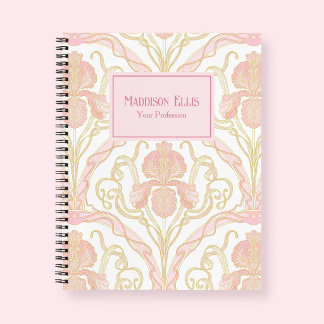 Rosa Art Nouveau Kunst femininer Geschäftsstil Notizblock