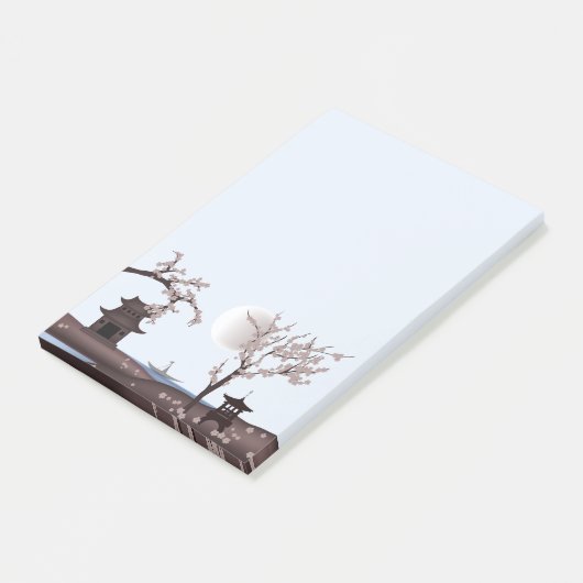 Rosa asiatische Wunderlandschaft Post-it Klebezettel (angewinkelt)