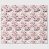 Rosa asiatisches Haus Geschenkpapier (Flach)