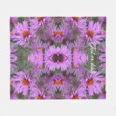 Rosa Aster-Blume Abstrakt Personalisiert Fleecedecke (Vorderseite (Horizontal))