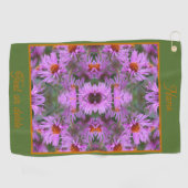Rosa Aster-Blume Abstrakt Personalisiert Golfhandtuch (Horizontal)