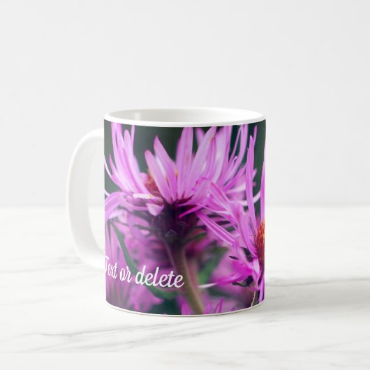 Rosa Aster-Blume Personalisiert Kaffeetasse (Vorderseite Links)