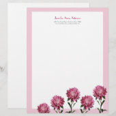 Rosa Astern Personalizable Briefkopf (Vorne/Hinten)