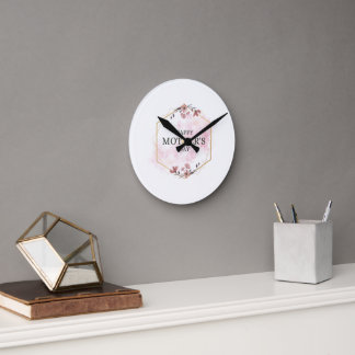 Rosa Ästhetik Muttertag Runde Wanduhr