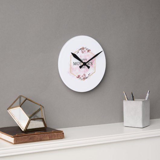 Rosa Ästhetik Muttertag Runde Wanduhr (Büro)