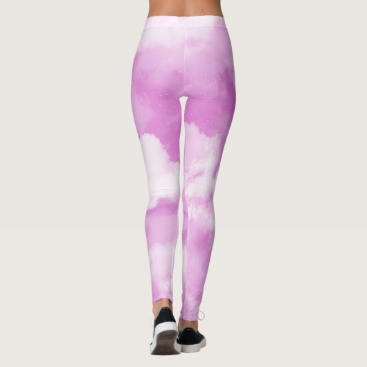 Rosa Ästhetik Rainbow Sky Leggings (Rückseite)