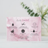 Rosa Ästhetische Kerzenhalle Dankeskarte (Stehend Vorderseite)