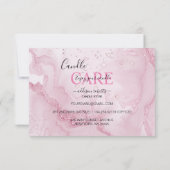 Rosa Ästhetische Kerzenhalle Dankeskarte (Rückseite)