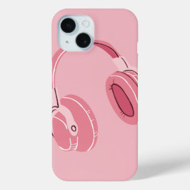 Rosa ästhetische Kopfhörer-Handyhülle – Musikliebh Case-Mate iPhone Hülle