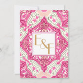 Rosa ästhetische Tile Moderne Typografie Hochzeit Einladung (Rückseite)