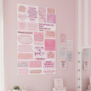 Rosa ästhetische Vision Board Zitate Poster