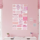 Rosa ästhetische Vision Board Zitate Poster
