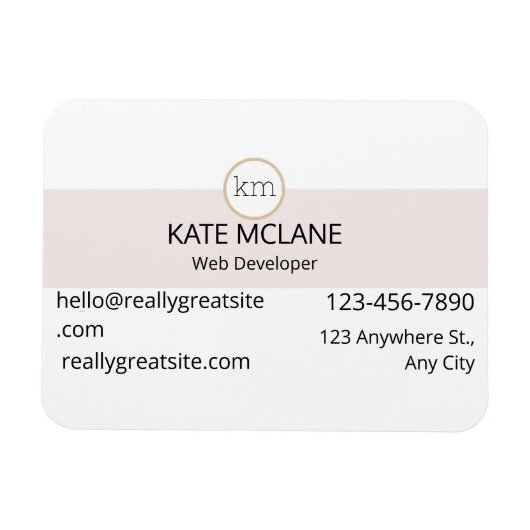 rosa ästhetische Visitenkarte Flexible Foto Magnet (Horizontal)