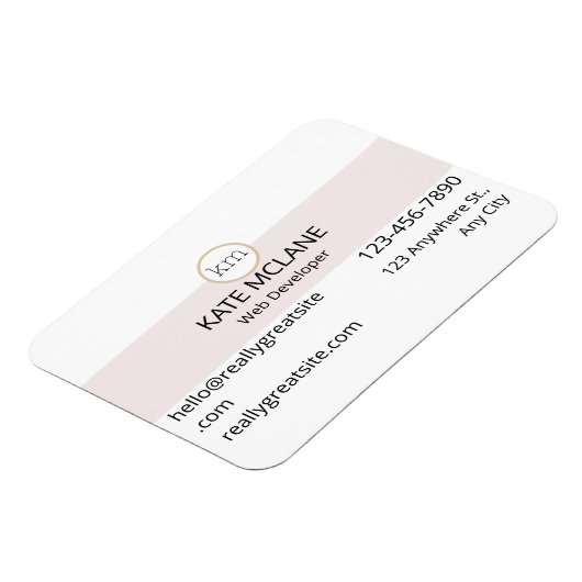 rosa ästhetische Visitenkarte Flexible Foto Magnet (Linke Seite)