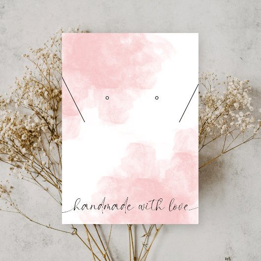 Rosa ästhetische Wasserfarben-Logo-Schmuck-Anzeige Visitenkarte