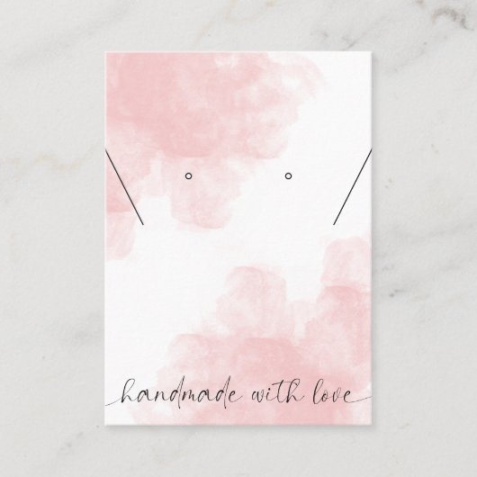 Rosa ästhetische Wasserfarben-Logo-Schmuck-Anzeige Visitenkarte (Vorderseite)