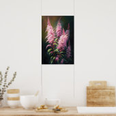 Rosa Astilbe Blume Art Print Poster (Küche)