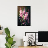 Rosa Astilbe Blume Art Print Poster (Heimbüro)