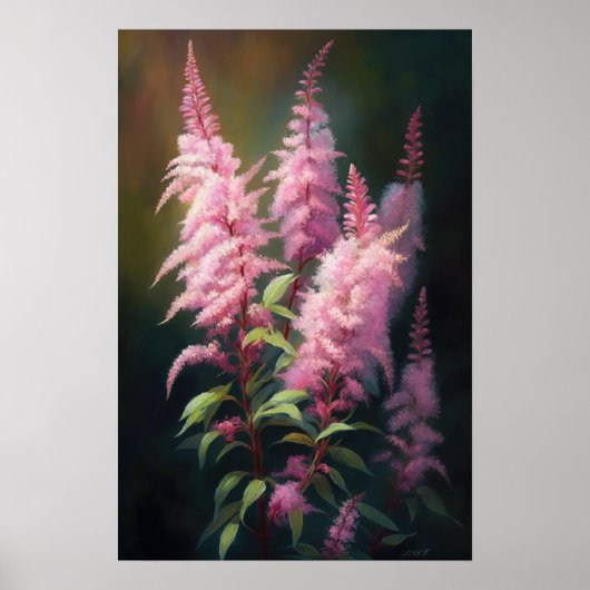 Rosa Astilbe Blume Art Print Poster (Vorne)