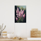 Rosa Astilbe Blume Art Print Poster (Küche)