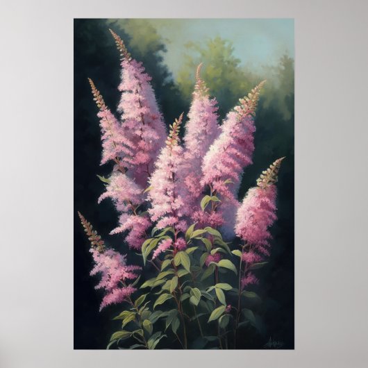 Rosa Astilbe Blume Art Print Poster (Vorne)