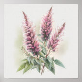 Rosa Astilbe Blume Art Print Poster (Vorne)