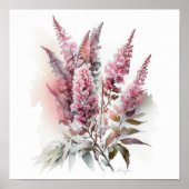 Rosa Astilbe Blume Art Print Poster (Vorne)