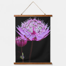 Rosa Astrantia-Blume Wandteppich Mit Holzrahmen