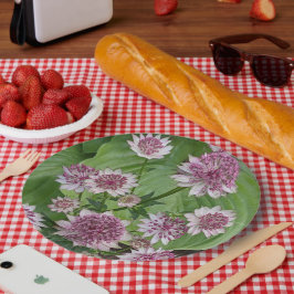 Rosa Astrantia Blumen Pappteller