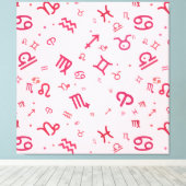 Rosa Astrologie Zodiac Symbol Zeichen Leinwanddruck (Insitu (Holzboden))