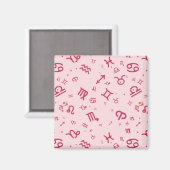 Rosa Astrologie Zodiac Symbol Zeichen Magnet (Vorderseite/Rückseite)