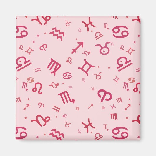 Rosa Astrologie Zodiac Symbol Zeichen Magnet (Vorne)