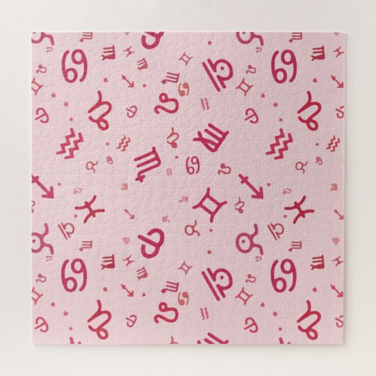 Rosa Astrologie Zodiac Symbol Zeichen Puzzle (Horizontal)