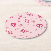 Rosa Astrologie Zodiac Symbol Zeichen Runder Pappuntersetzer (Angewinkelt)
