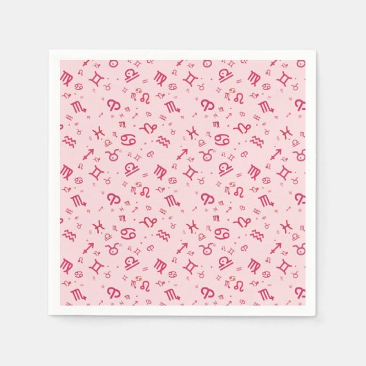 Rosa Astrologie Zodiac Symbol Zeichen Serviette (Vorderseite)