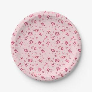 Rosa Astrologie Zodiac Symbolzeichen  Pappteller