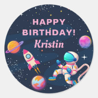 Rosa Astronauten Weltraumraketenschiff Geburtstag